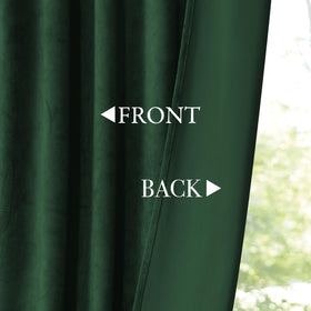 KGORGE velvet curtains back tab hanging option shown for flexible mounting.