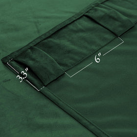 KGORGE luxurious velvet curtains in dark green accenting a French door.