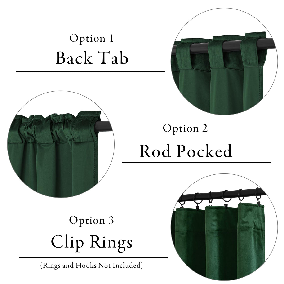 KGORGE velvet curtains thermal insulation in hunter green for temperature comfort.