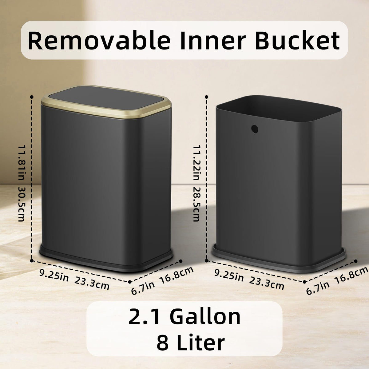 KHMMGK 360° silent swing lid ensures quiet, smooth disposal.