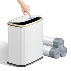 KHMMGK press-top lid action showing quick one-handed access and quiet operation