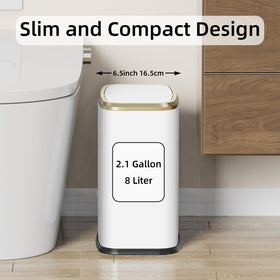 KHMMGK swing-top lid bin with quiet operation for tidy disposal.
