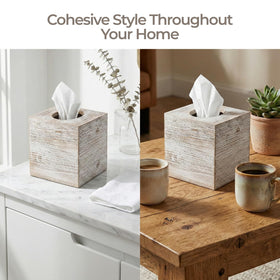 Khnum tissue box cover used as farmhouse bathroom decor idea