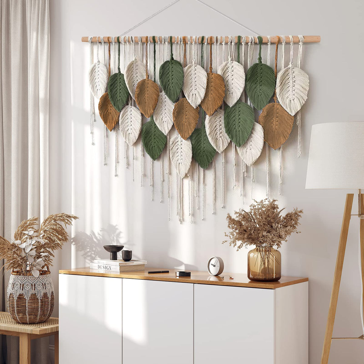 Khoyime bohemian wall tapestry adds texture and calm to living spaces.