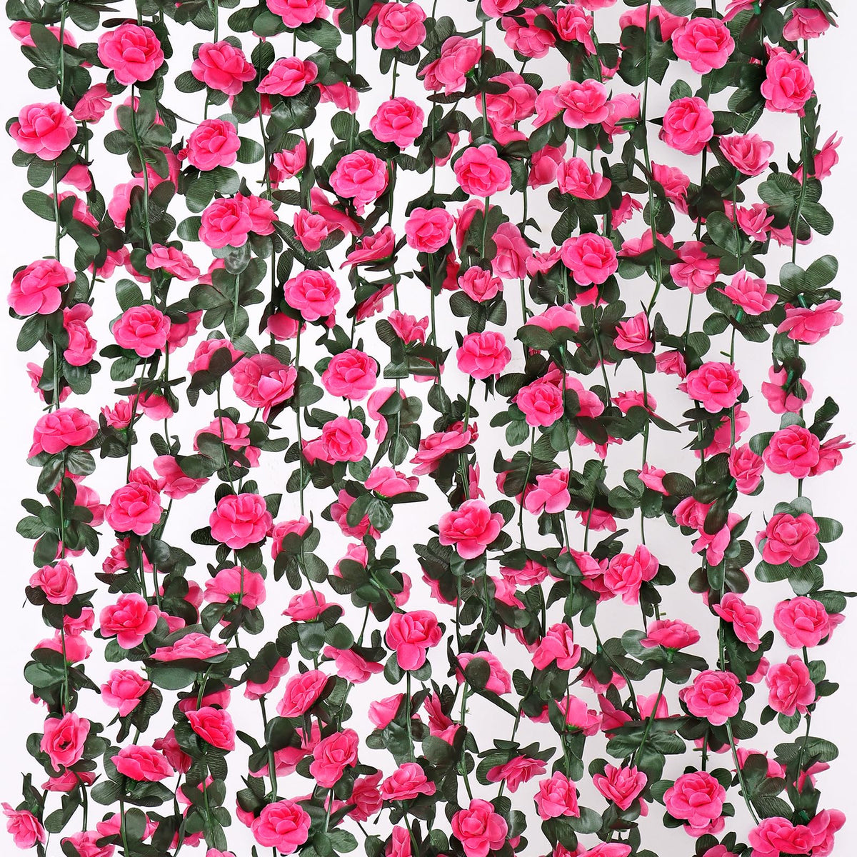 KHOYIME hot pink rose garland ideal for weddings and wall decor