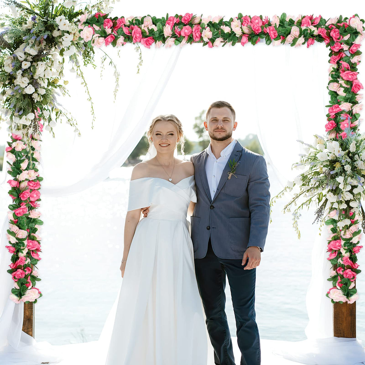 KHOYIME outdoor floral garland for arches delivers fairy-tale atmosphere for events.