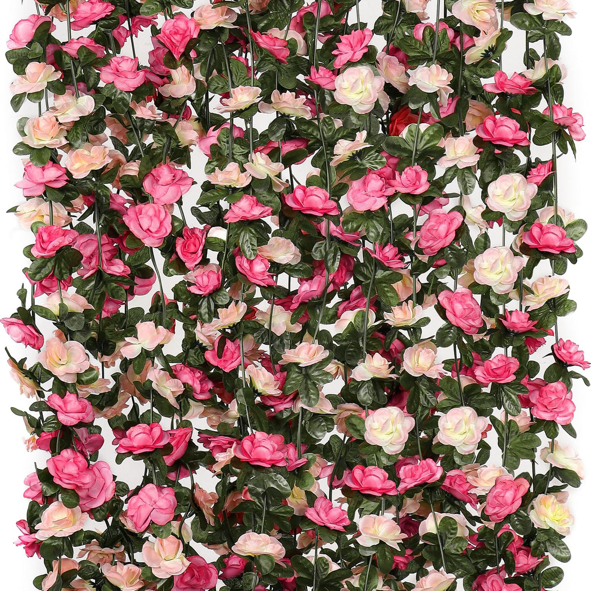 KHOYIME pink rose vine garland adds romantic charm for weddings and home decor.