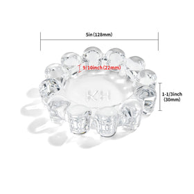 khtumeware Chic Clear Bubble Glass Candle Dish side view showcases modern silhouette for living spaces