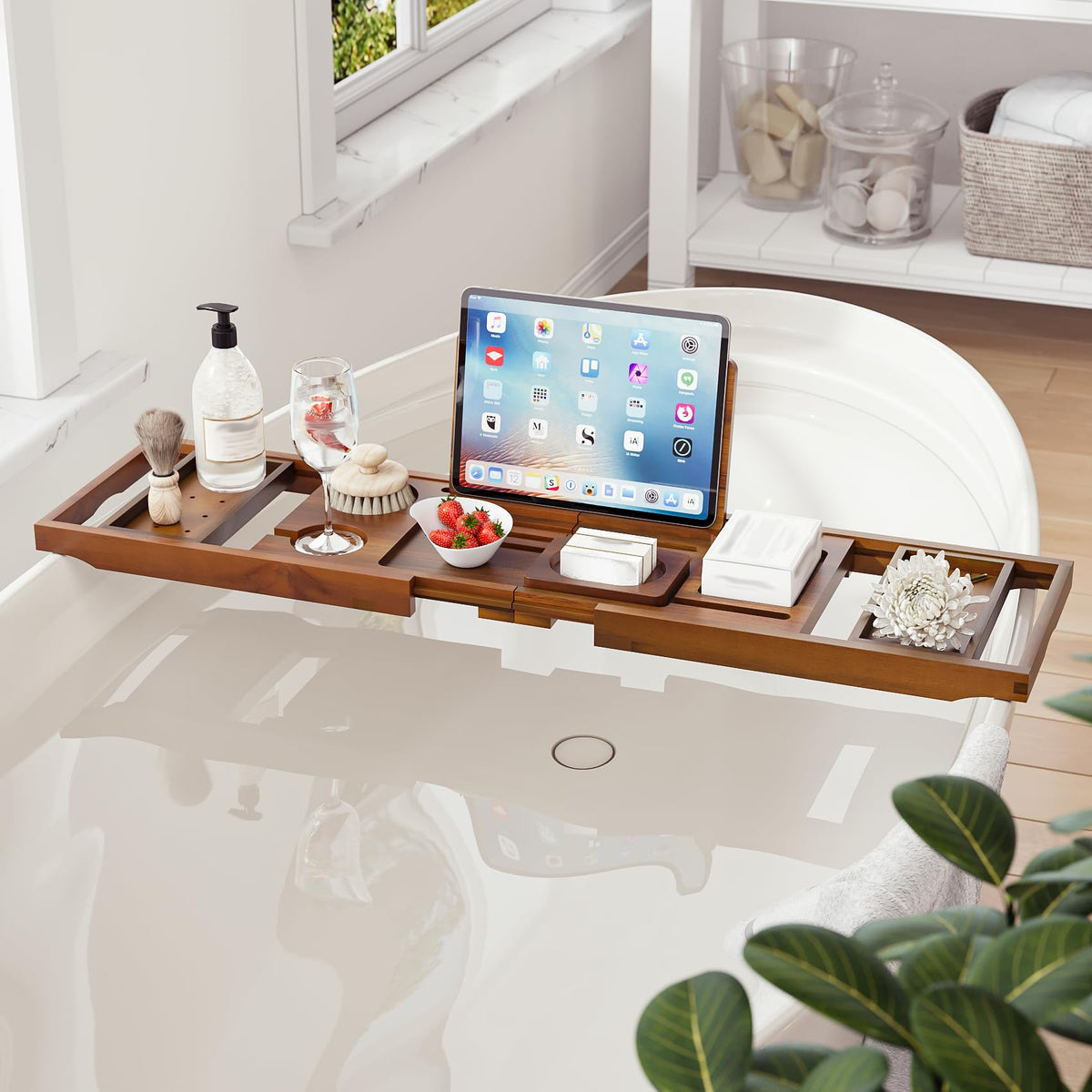 Kiasthome easy-install bathtray requires no tools for quick setup.