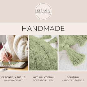 KIBAGA cotton bath mat with anti-slip bottom for safer showers