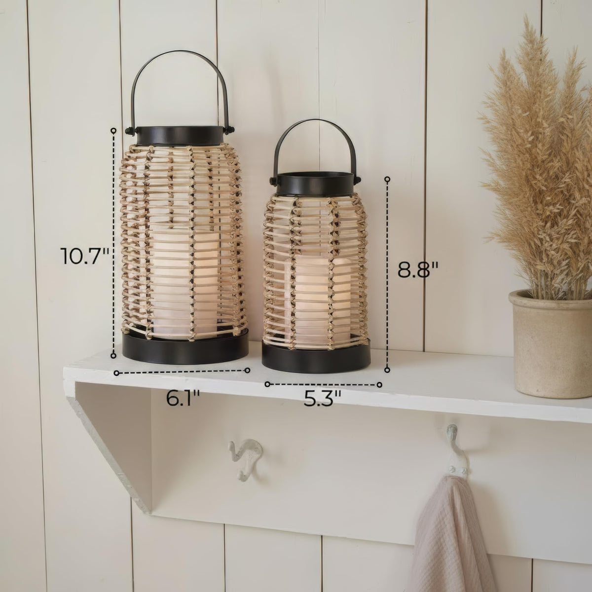 KIBAGA black metal wire frame contrasts with rattan