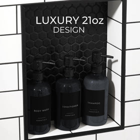 KIBAGA body wash dispenser 21oz black pump boosts stylish bathroom vibe