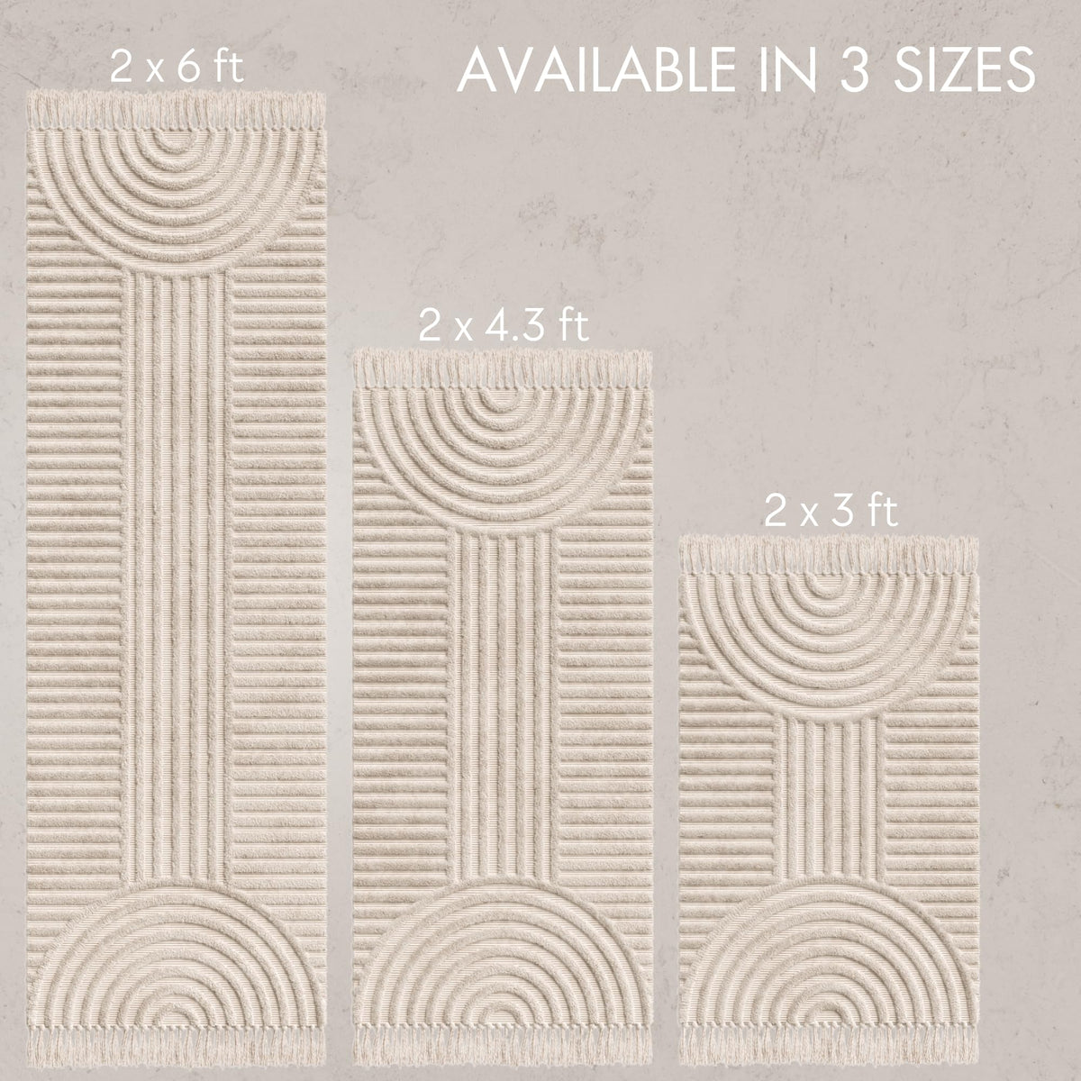 KIBAGA 2x3ft rug fits small spaces like entryways.