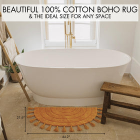 KIBAGA boho rug bathroom decor upgrade for a cozy feel