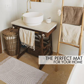 KIBAGA boho rug non-slip bottom improves safety on slick floors.