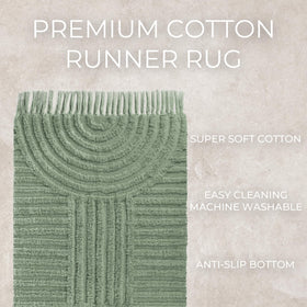 KIBAGA boho rug close-up shows tassel details.