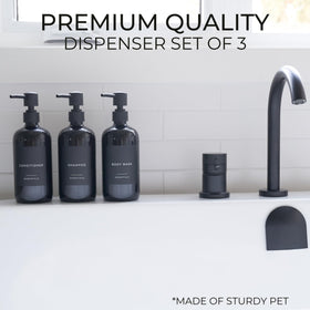 KIBAGA conditioner dispenser 21oz black pump for cohesive bath setup