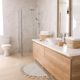 KIBAGA cotton bath mat anti-slip helps keep floors safe and comfortable