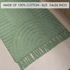 KIBAGA cotton boho rug soft underfoot for daily comfort.