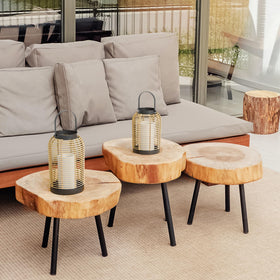 KIBAGA lanterns as dining room centerpiece with varied heights