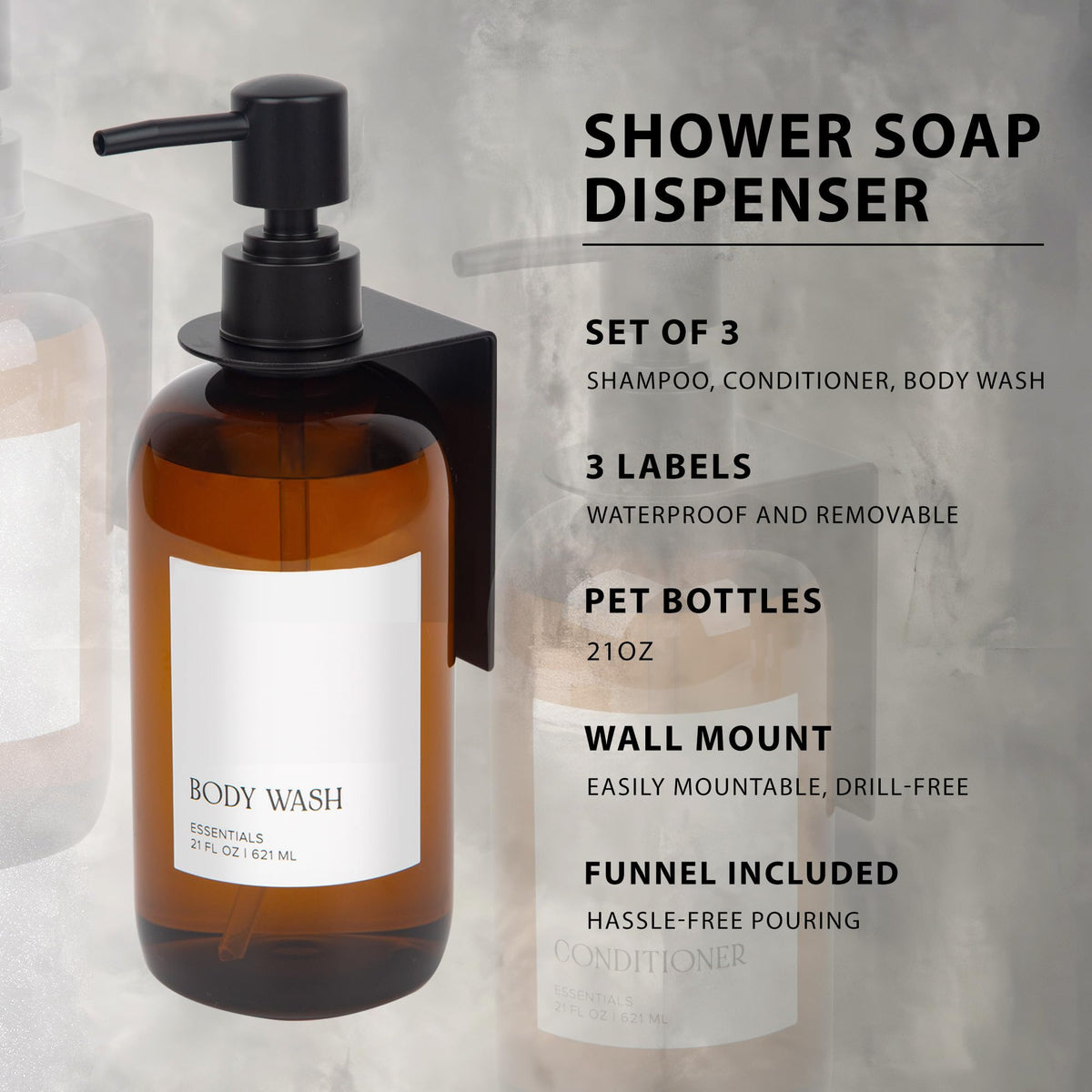 KIBAGA organized shower space feels calm and clutter-free.