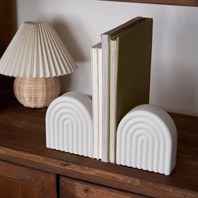 KIBAGA bookends designed for office shelves keep books upright neatly.