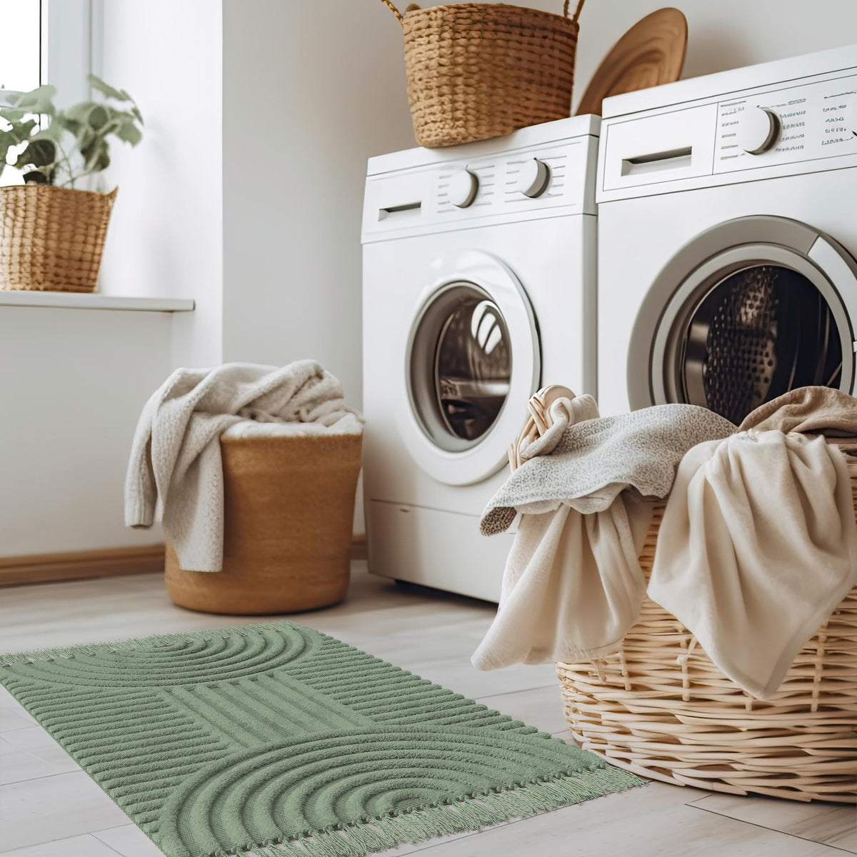 KIBAGA rug machine washable cold wash for easy care.