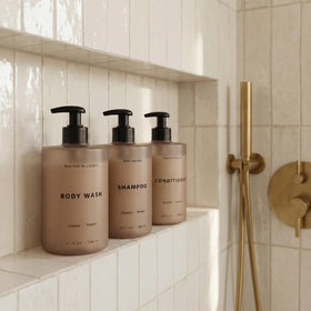 KIBAGA shampoo dispenser 20oz with pump for smooth, controlled soap flow.