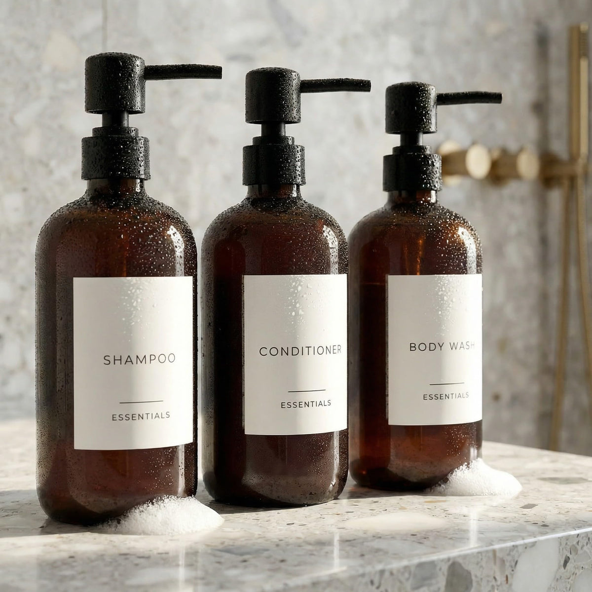 KIBAGA shampoo dispenser 21oz with pump for easy refills