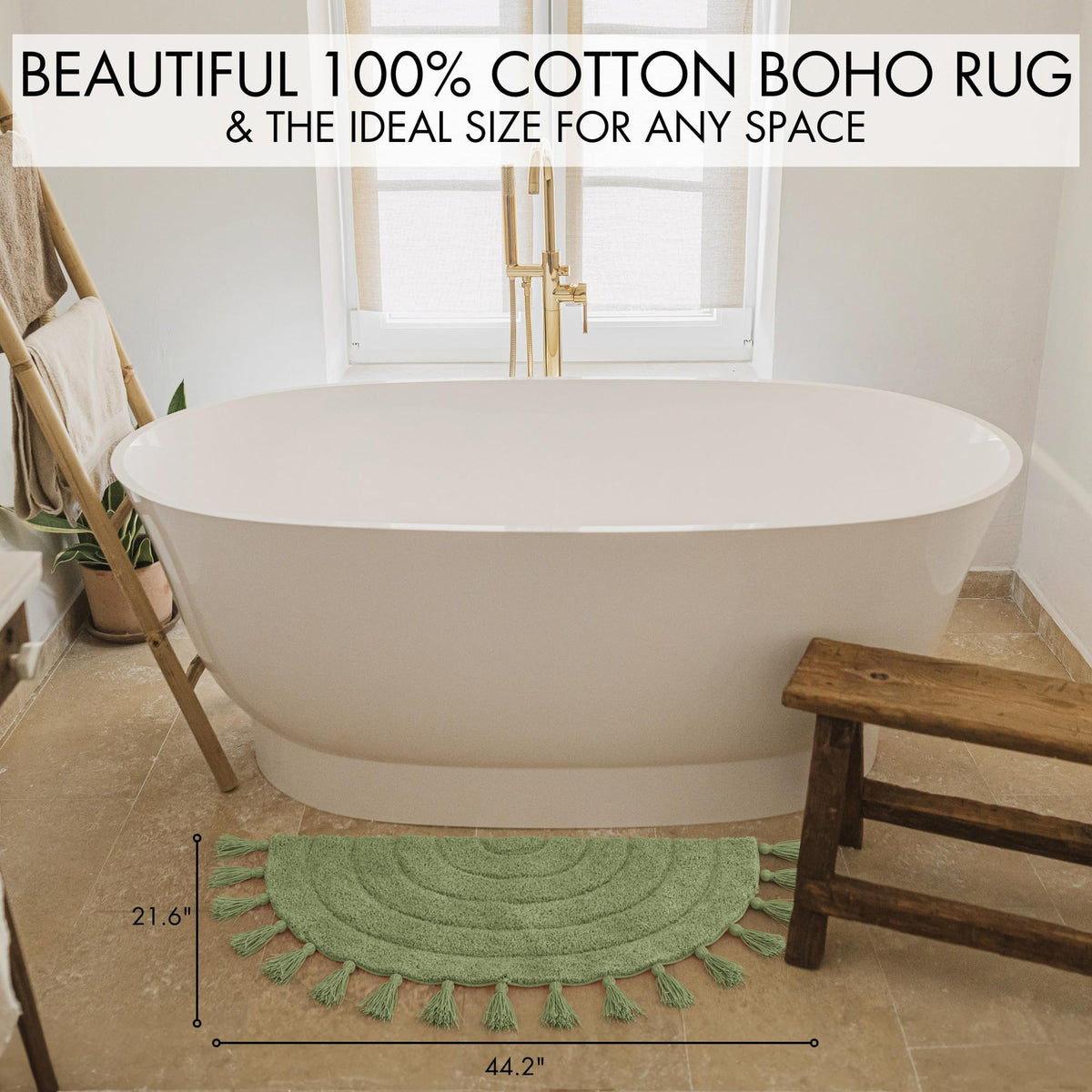 KIBAGA tassel-trim rug adds playful texture and style
