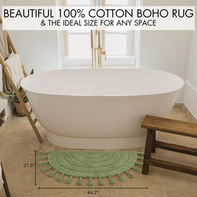 KIBAGA tassel-trim rug adds playful texture and style
