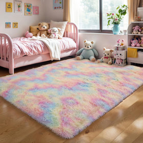 KICHOWUA premium polyester rug designed for durability and kid-friendly use