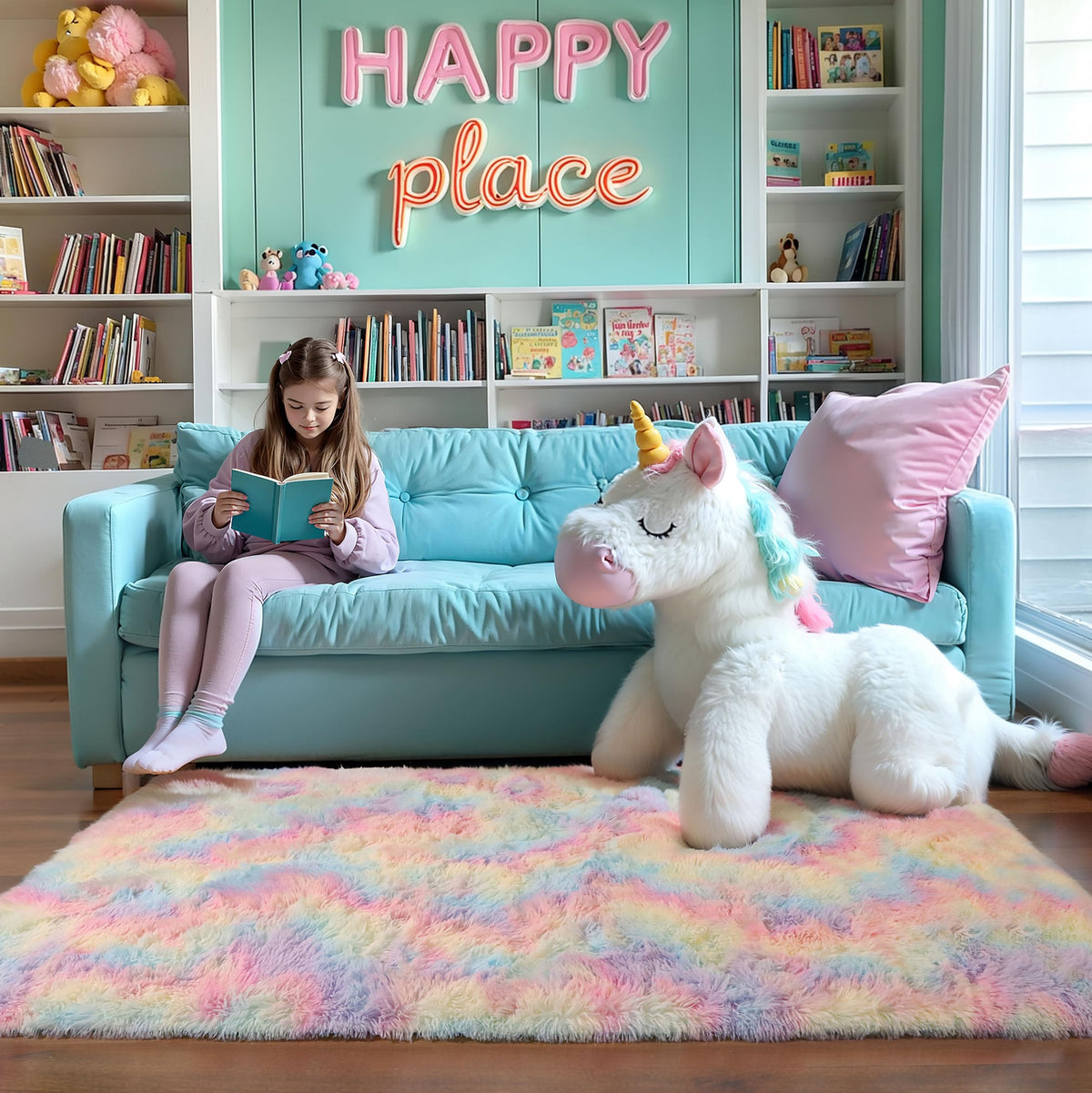 KICHOWUA room decor rug suitable for nurseries and teen bedrooms