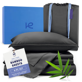 Kickoff Home bamboo king sheets with soft-sateen-weave for silky sleep.