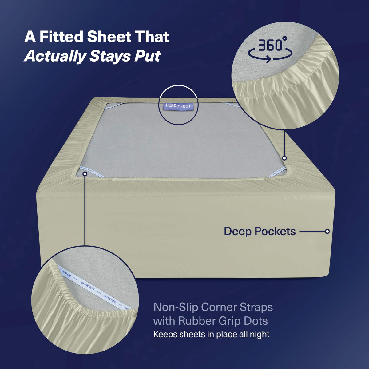 Kickoff Home bamboo sheets king flat sheet—extra-wide drape for elegant bed edges.