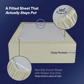 Kickoff Home bamboo sheets king flat sheet—extra-wide drape for elegant bed edges.