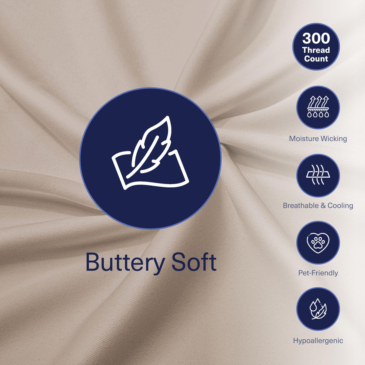 Kickoff Home deep-pocket king sheets designed to fit mattresses up to 19 inches.