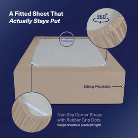 Kickoff Home king sheet with hidden pillowcase zipper for a sleek tucked-in look.
