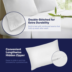 Kickoff Home hidden zipper keeps pillowcases neat and secure.
