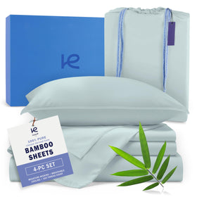 Kickoff Home viscose bamboo king sheets with soft weave for cooling comfort