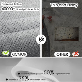 KICMOR non-slip bottom dots – keeps rug in place on smooth floors.