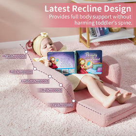 KidBloom fold-out couch in nap position for space saving comfort