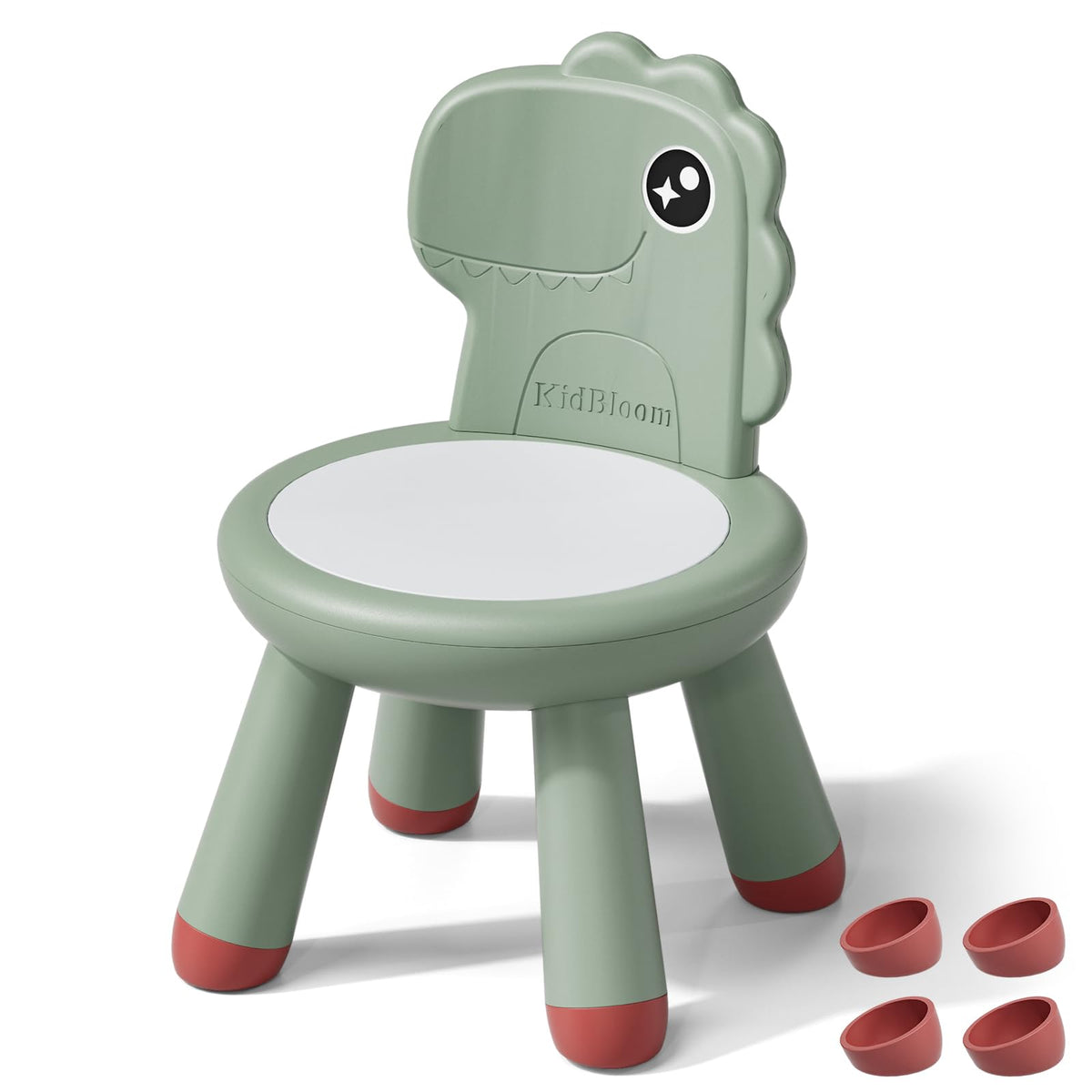 KidBloom Toddler Chair with dinosaur backrest offers a comfy dining seat.