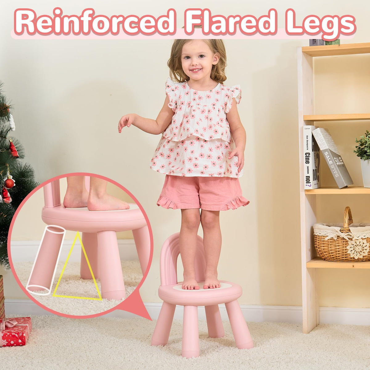 KidBloom ergonomic backrest follows small bodies for natural seating comfort.