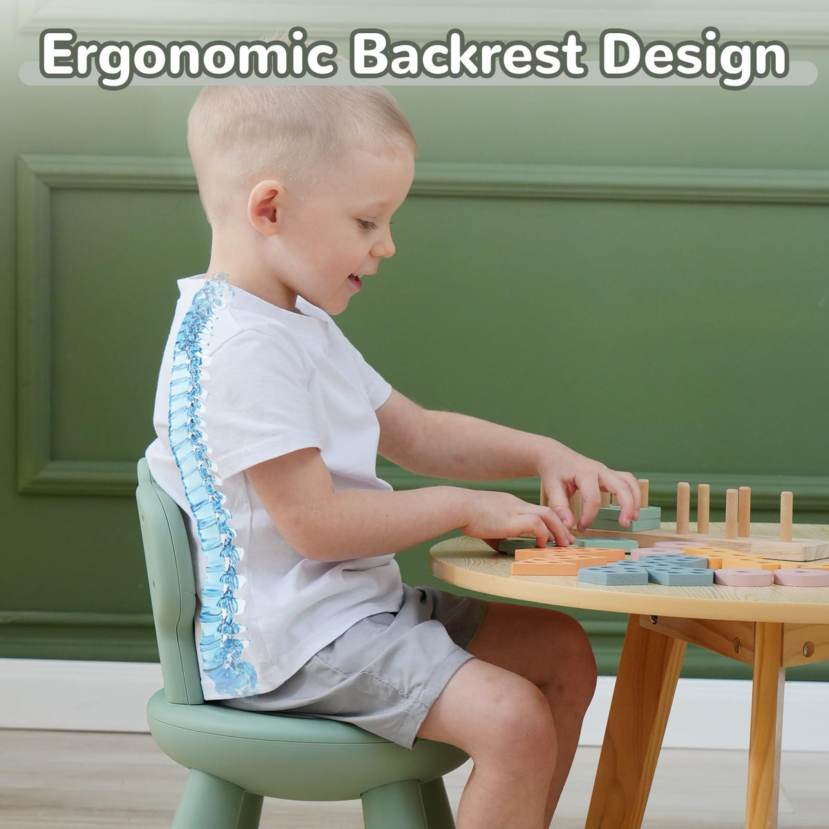 KidBloom green toddler chair adds a playful touch to any space.