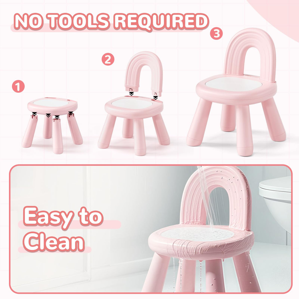 KidBloom hollow handle makes carrying easy between rooms.