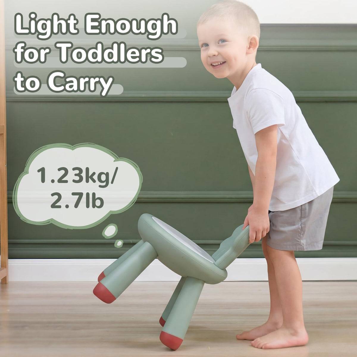 KidBloom plastic chair creates a dedicated space for independent play at home.
