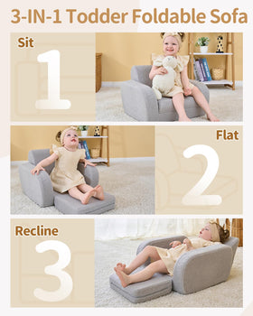 KidBloom toddler chair in recline mode provides ergonomic support for tiny backs.