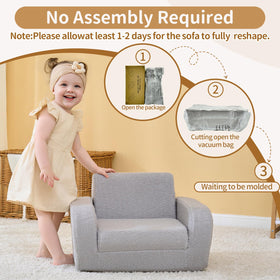 KidBloom couch-bed unfolded, ready for naps and quiet play.