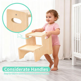 KIDL wooden stool ideal for potty training near sinks and counters.